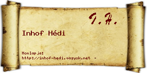 Inhof Hédi névjegykártya